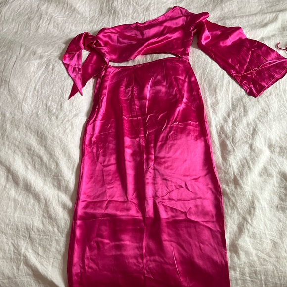 Silk Maison asymmetrical fuchsia dress - Picture 8 of 8